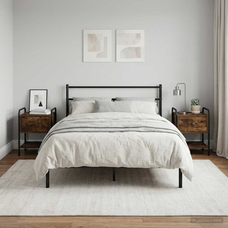 Table de chevet 2 pc Chêne fumé Bois d'ingénierie 627289627289