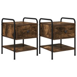 Table de chevet 2 pc Chêne fumé Bois d'ingénierie 627289627289