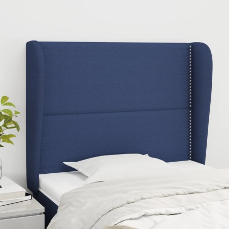 Tête de lit avec oreilles Bleu 103x23x118/128 cm Tissu 627294627294