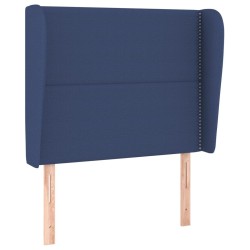 Tête de lit avec oreilles Bleu 103x23x118/128 cm Tissu 627294627294