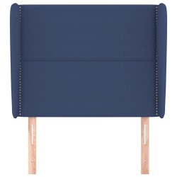 Tête de lit avec oreilles Bleu 103x23x118/128 cm Tissu 627294627294