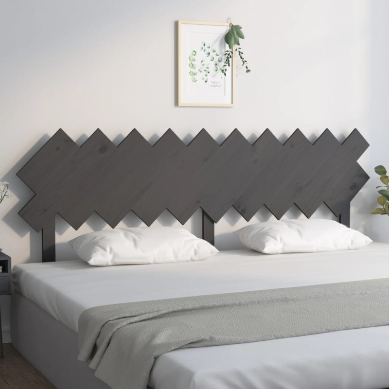 Tête de lit Gris 196x3x80,5 cm Bois massif de pin 627304627304