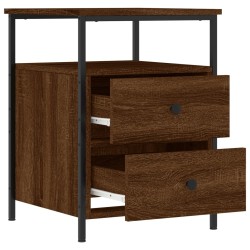 Table de chevet chêne marron 44x45x60 cm bois d'ingénierie 627307627307