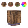Tables de chevet avec lumières LED 2 pcs chêne fumé 38x34x50 cm 627314627314