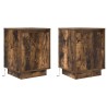 Tables de chevet avec lumières LED 2 pcs chêne fumé 38x34x50 cm 627314627314