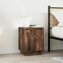 Tables de chevet avec lumières LED 2 pcs chêne fumé 38x34x50 cm 627314627314