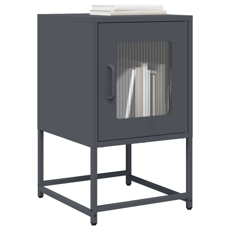 Table de chevet anthracite 36x39x60,5 cm acier laminé à froid 627315627315