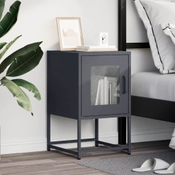 Table de chevet anthracite 36x39x60,5 cm acier laminé à froid 627315627315