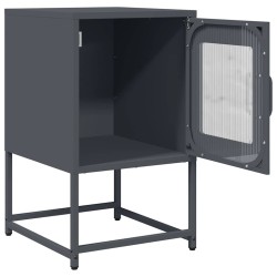 Table de chevet anthracite 36x39x60,5 cm acier laminé à froid 627315627315