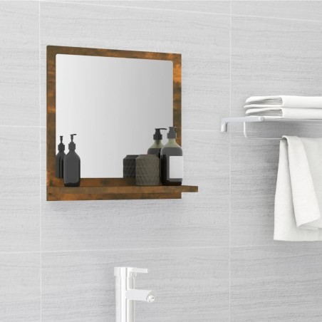 Miroir de bain Chêne fumé 40x10,5x37 cm Bois d'ingénierie 627316627316