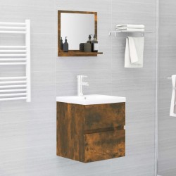 Miroir de bain Chêne fumé 40x10,5x37 cm Bois d'ingénierie 627316627316