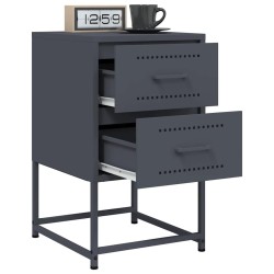 Table de chevet anthracite 36x39x60,5 cm acier 627319627319