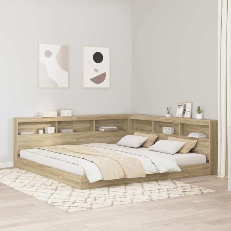Tête de lit de rangement Chêne Sonoma 200 cm Bois d'ingénierie 627326627326