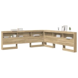 Tête de lit de rangement Chêne Sonoma 200 cm Bois d'ingénierie 627326627326