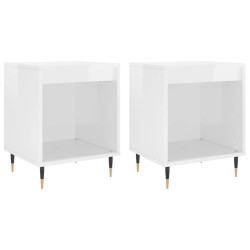Tables de chevet 2 pcs blanc brillant 40x35x50 cm 627330627330