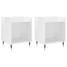 Tables de chevet 2 pcs blanc brillant 40x35x50 cm 627330627330
