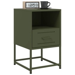 Tables de chevet 2 pcs vert olive 36x39x60,5 cm acier 627332627332