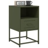 Tables de chevet 2 pcs vert olive 36x39x60,5 cm acier 627332627332