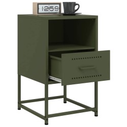 Tables de chevet 2 pcs vert olive 36x39x60,5 cm acier 627332627332