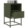 Tables de chevet 2 pcs vert olive 36x39x60,5 cm acier 627332627332