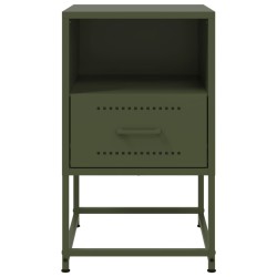 Tables de chevet 2 pcs vert olive 36x39x60,5 cm acier 627332627332
