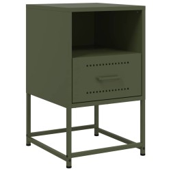 Tables de chevet 2 pcs vert olive 36x39x60,5 cm acier 627332627332