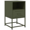 Tables de chevet 2 pcs vert olive 36x39x60,5 cm acier 627332627332