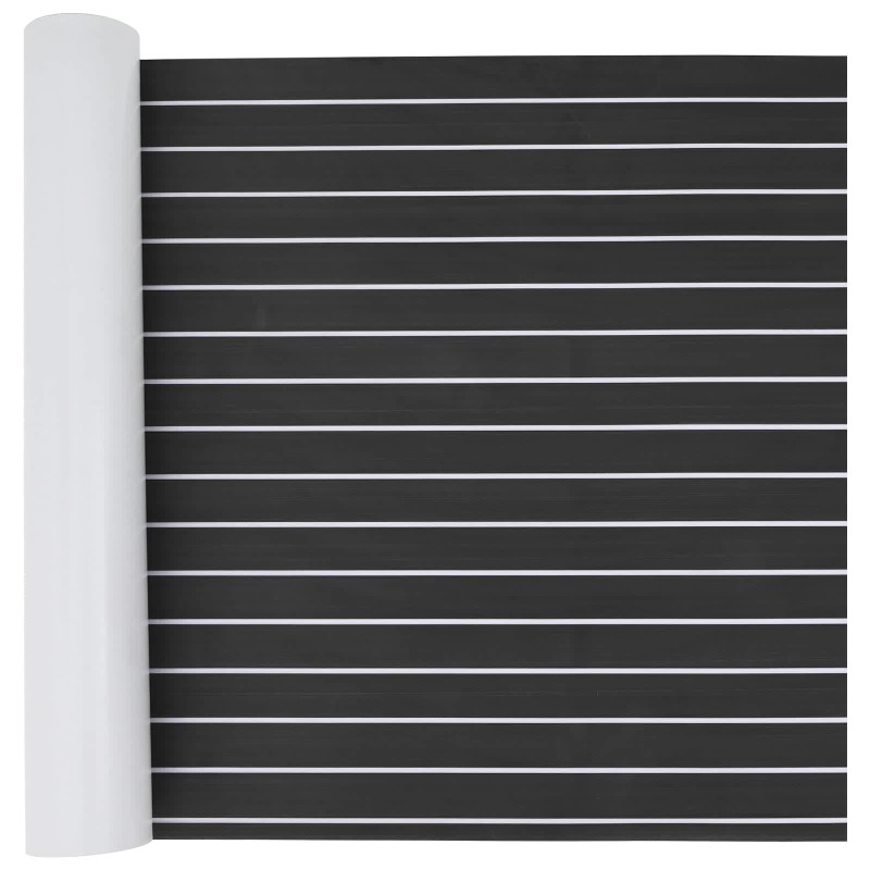 Tapis de bateau Rayé Gris foncé et blanc 240 x 90 cm EVA 627333627333