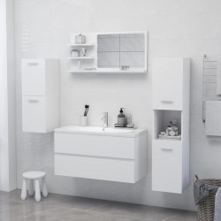 Miroir de salle de bain blanc 90x10,5x45 cm bois d’ingénierie 627334627334
