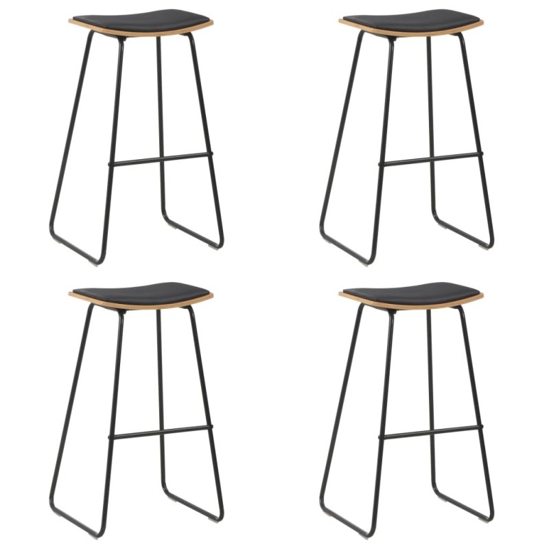 Tabourets de bar lot de 4 noir similicuir 627337627337