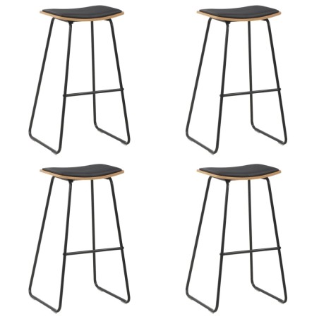 Tabourets de bar lot de 4 noir similicuir 627337627337