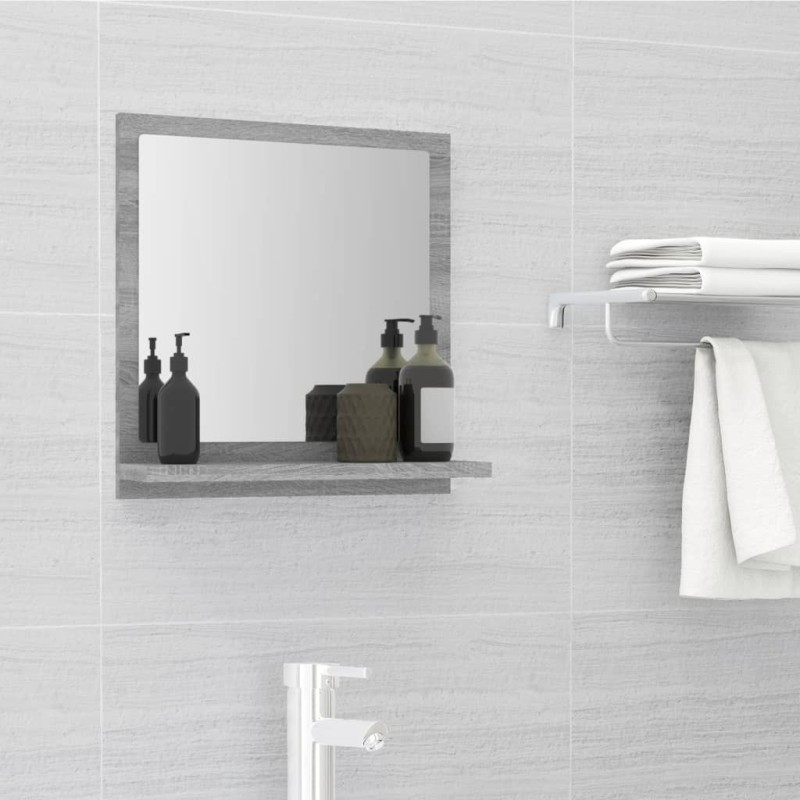 Miroir de bain Sonoma gris 40x10,5x37 cm Bois d'ingénierie 627340627340