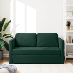 Canapé-lit 2 en 1 vert foncé 122x204x55 cm velours 627341627341