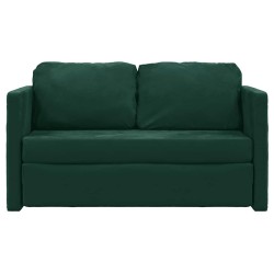 Canapé-lit 2 en 1 vert foncé 122x204x55 cm velours 627341627341