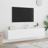 Meubles TV muraux avec lumières LED 2 pcs blanc 80x35x31 cm 627342627342