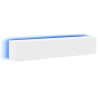 Meubles TV muraux avec lumières LED 2 pcs blanc 80x35x31 cm 627342627342