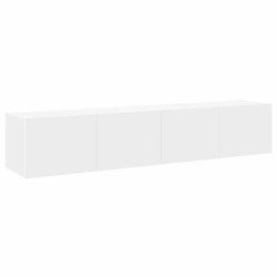 Meubles TV muraux avec lumières LED 2 pcs blanc 80x35x31 cm 627342627342