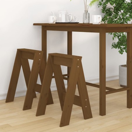 Tabourets lot de 2 marron miel 40x40x60 cm bois massif de pin 627343627343