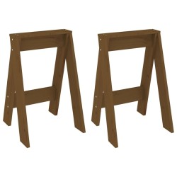 Tabourets lot de 2 marron miel 40x40x60 cm bois massif de pin 627343627343