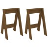 Tabourets lot de 2 marron miel 40x40x60 cm bois massif de pin 627343627343