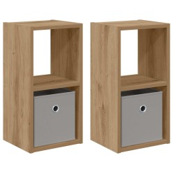 Table de chevet 2 pc Chêne artisanal 25,5 x 22 x 49,5 cm 627345627345