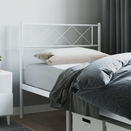  Tête de lit métal blanc 90 cm 