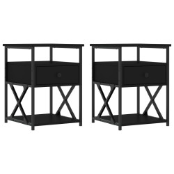 Tables de chevet 2 pcs noir 40x42x55 cm bois d’ingénierie 627348627348