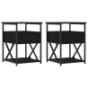 Tables de chevet 2 pcs noir 40x42x55 cm bois d’ingénierie 627348627348
