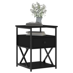 Tables de chevet 2 pcs noir 40x42x55 cm bois d’ingénierie 627348627348