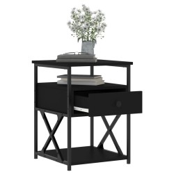 Tables de chevet 2 pcs noir 40x42x55 cm bois d’ingénierie 627348627348
