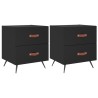 Tables de chevet 2 pcs noir 40x35x47,5 cm bois d’ingénierie 627350627350