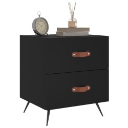 Tables de chevet 2 pcs noir 40x35x47,5 cm bois d’ingénierie 627350627350