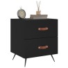 Tables de chevet 2 pcs noir 40x35x47,5 cm bois d’ingénierie 627350627350