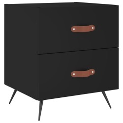 Tables de chevet 2 pcs noir 40x35x47,5 cm bois d’ingénierie 627350627350